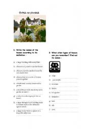 English Worksheet: Types of houses