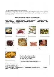 English Worksheet: A Traditional English Christmas Dinner with solutions