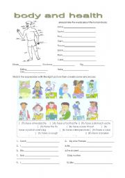 English Worksheet: BODY AND HEALTH