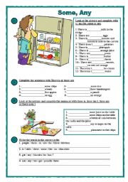 English Worksheet: Some, any