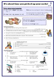 English Worksheet: Its about time you picked up your socks!