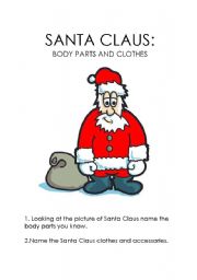 English Worksheet: Santa Claus - body parts and clothes