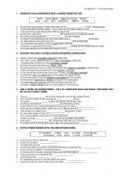 English Worksheet: VOCABULARY - Travel and holidays