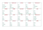 English Worksheet: Christmas Taboo Cards with backsheet