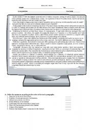 English Worksheet: Test- The Internet