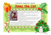 English Worksheet: Xmas the Cat - Part 1