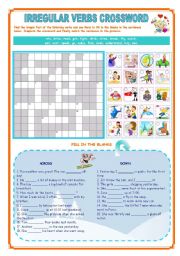 English Worksheet: IRREGULAR VERBS CROSSWORD