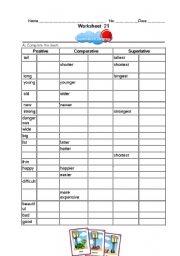 English Worksheet: Superlative Degree