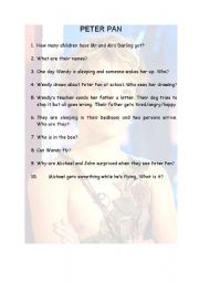 English Worksheet: PETER PAN