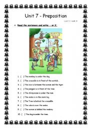 English Worksheet: Where are teh animals?