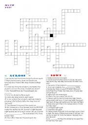 English Worksheet: Math crossword