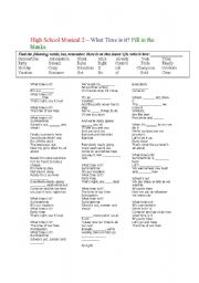 English Worksheet: High School Musical 2 - 