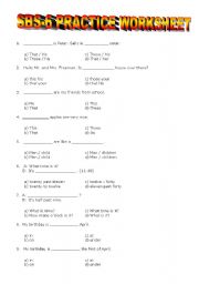 English Worksheet: YEAR 6 SBS WORKSHEET 2