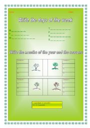 English worksheet: Days and Seasons