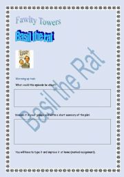 English Worksheet: Fawlty Towers (Basil the rat project) (+ detailed answer key) (5 pages)