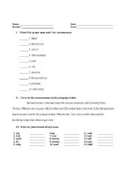 English worksheet: nouns