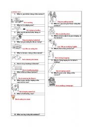 English worksheet: Present continuous answer key