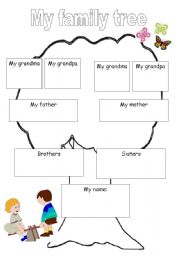 English Worksheet: my family tree