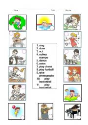 English Worksheet: Abilities