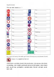 English Worksheet: Modal verbs - traffic signs