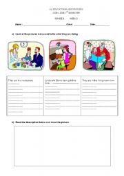 English worksheet: present cont. 