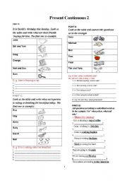 English Worksheet: Present Continuous 2