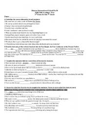 English worksheet: exam