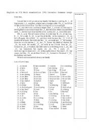 A mock FCE (tenses Present simple/continuous/present perfect simple)