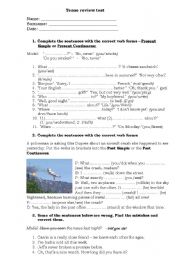 English Worksheet: Tense review test