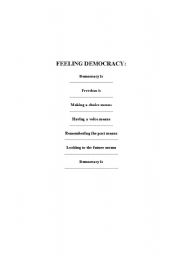 English Worksheet: Feeling Democracy