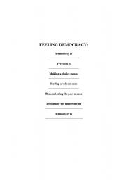 English worksheet: Feeling Democracy