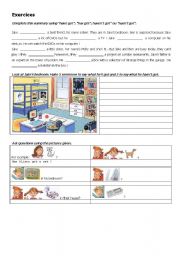 English Worksheet: exercises have got