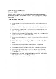 English worksheet: Library Vocabulary