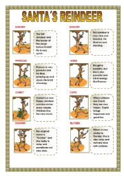 English Worksheet: Santas reindeer