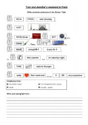 English worksheet: Tom and Jennifers weekend in Paris