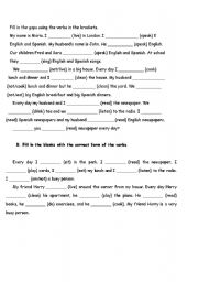 English worksheet: simple present