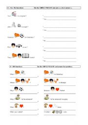 English Worksheet: Yes/No and WH- Questions SIMPLE PRESENT