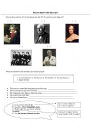 English Worksheet: Famous People