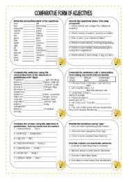 English Worksheet: Comparative form of adjectives- Exercises