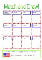 English Worksheet: Match and Draw!