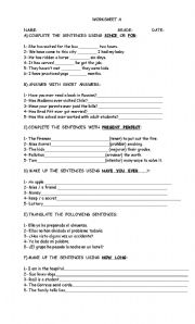 English Worksheet: present perfect