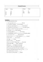 English worksheet: Personal Pronouns