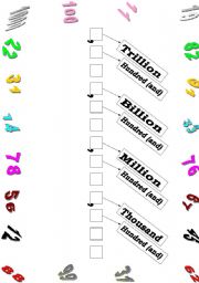 English Worksheet: Really Big Number Guide