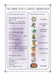 English Worksheet: Christmas songs and carols (set) -  WE WISH YOU A MERRY CHRISTMAS 