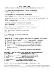 English Worksheet: test on wishes