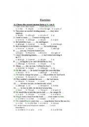 English Worksheet: Exercises on conjunctions