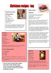 chirstmas recipes - key