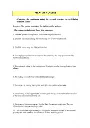 English Worksheet: relative clauses