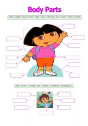 English Worksheet: Body parts