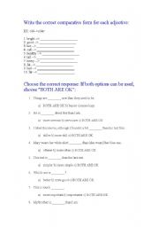 English worksheet: Comparative - Adjectives